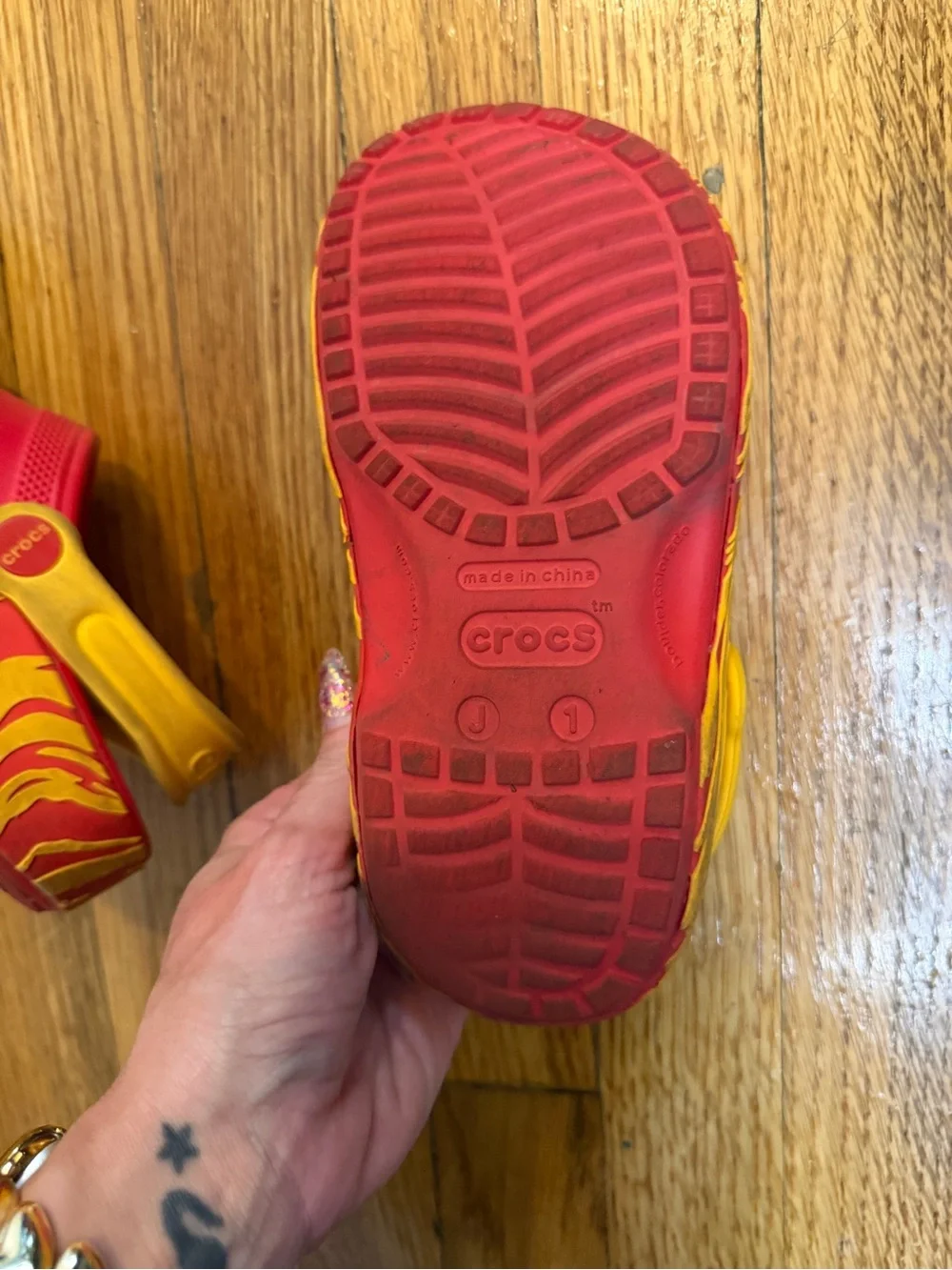 Kids Red and Yellow Slip-On McDonald’s crocs  size 1